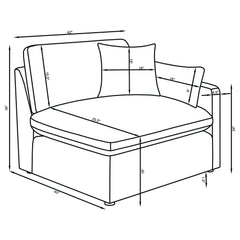 Hobson 4-piece Upholstered Modular Sectional Sofa Ivory