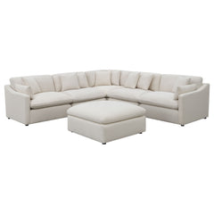 Best Furniture Outlet - Coaster - Hobson 6-piece Upholstered Modular Sectional Sofa Ivory - 551451-SET