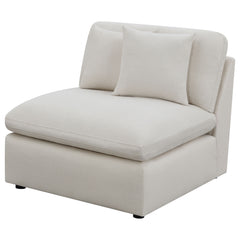 Hobson Upholstered Armless Chair Ivory