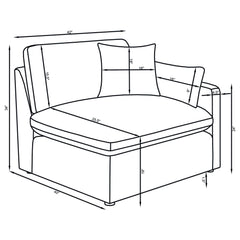 Hobson 4-piece Upholstered Modular Sectional Sofa Charcoal