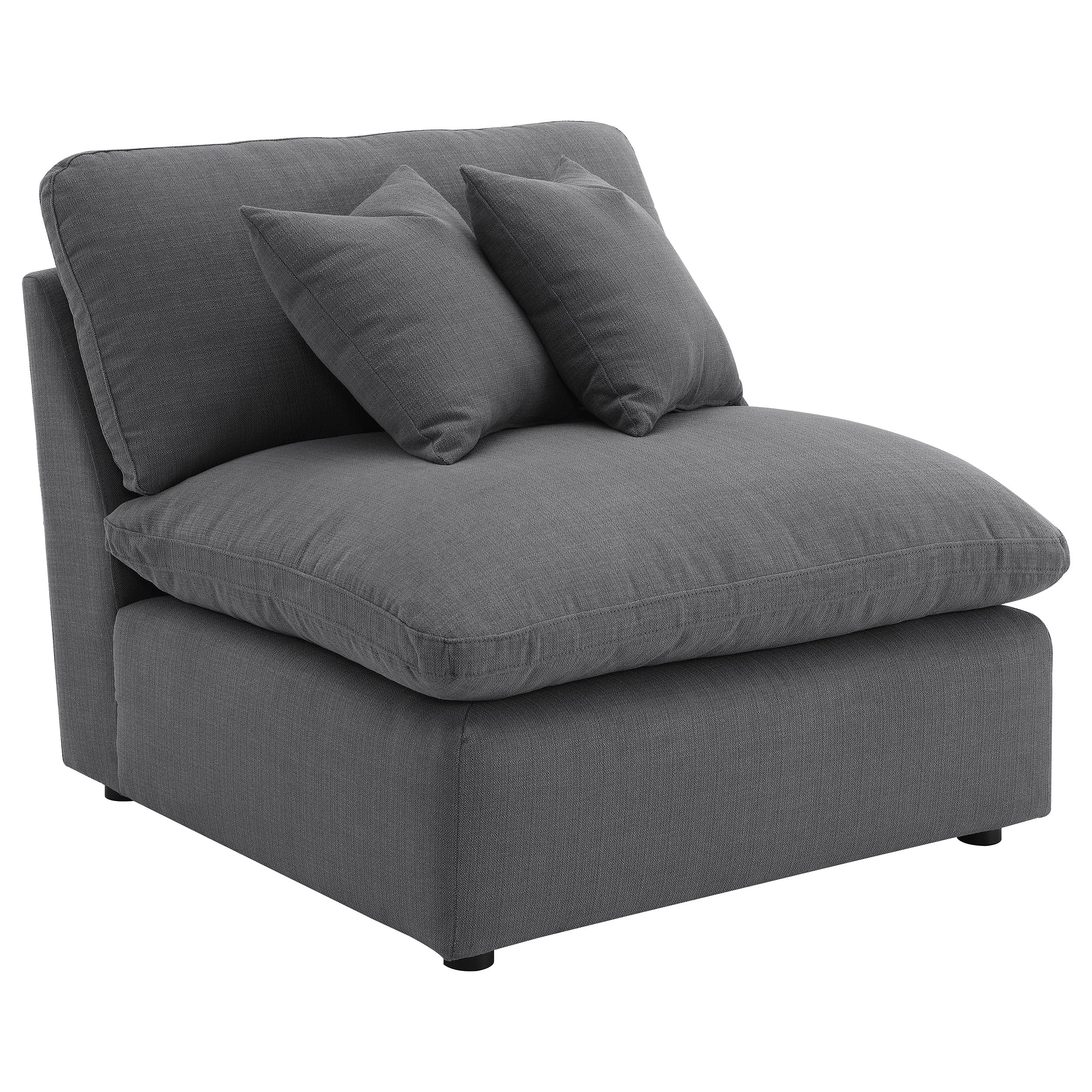 Best Furniture Outlet - Coaster - Hobson Upholstered Armless Chair Charcoal - 551455