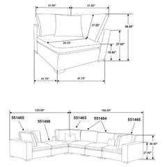 Lakeview 6-piece Upholstered Modular Sectional Chocolate