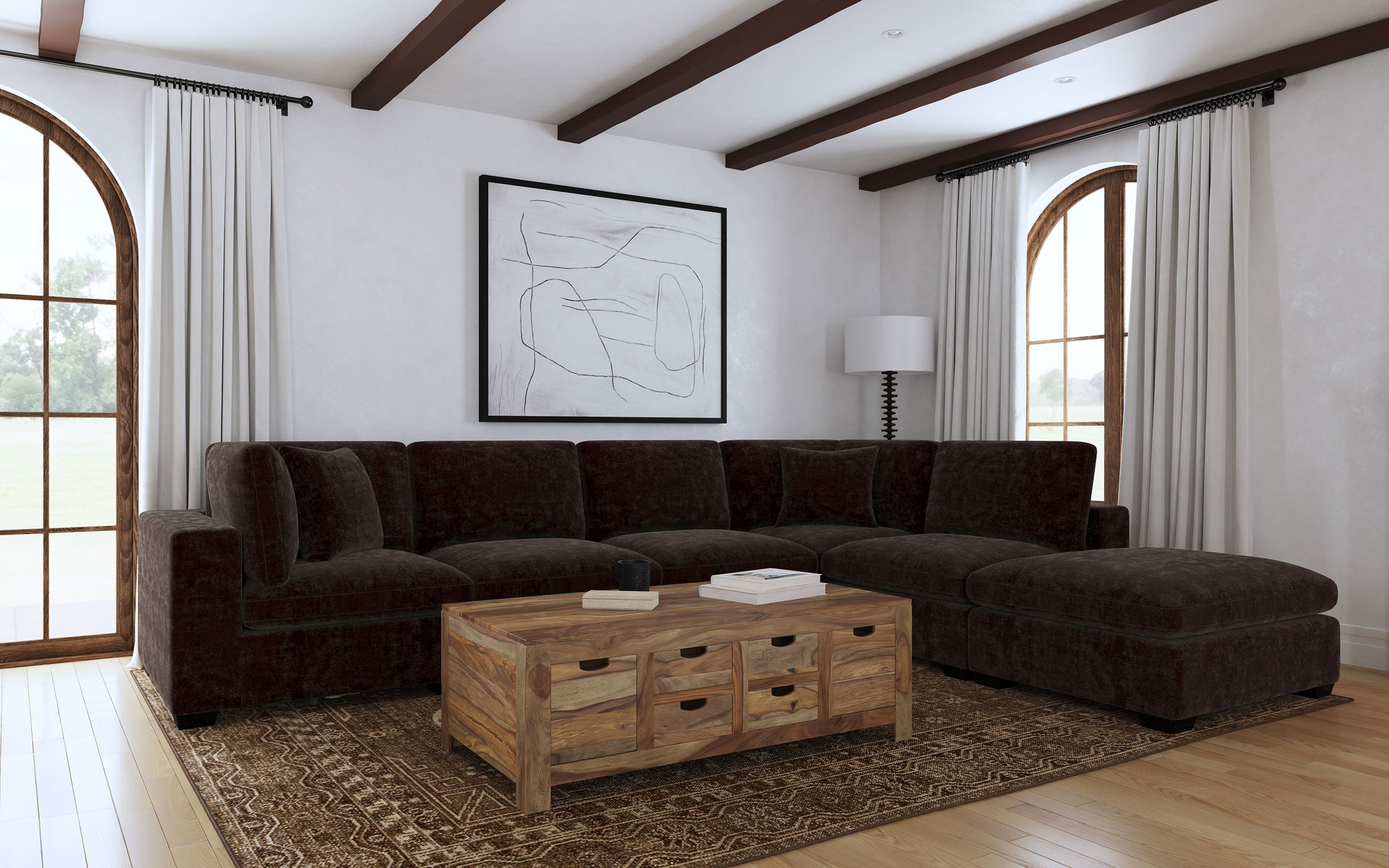 Best Furniture Outlet - Coaster - Lakeview 6-piece Upholstered Modular Sectional Chocolate - 551464-SET