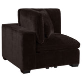 Best Furniture Outlet - Coaster - Lakeview Upholstered Corner Chair Dark Chocolate - 551465