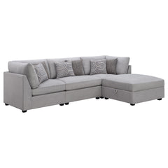 Best Furniture Outlet - Coaster - Cambria 4-piece Upholstered Modular Sectional Sofa Grey - 551511-S4A