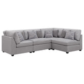 Best Furniture Outlet - Coaster - Cambria 4-piece Upholstered Modular Sectional Sofa Grey - 551511-S4B