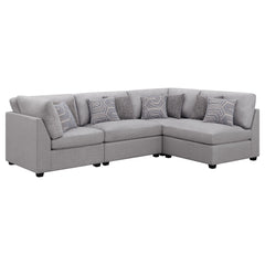 Best Furniture Outlet - Coaster - Cambria 4-piece Upholstered Modular Sectional Sofa Grey - 551511-S4B