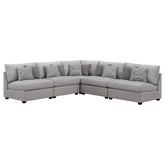 Best Furniture Outlet - Coaster - Cambria 5-piece Upholstered Modular Sectional Sofa Grey - 551511-S5A