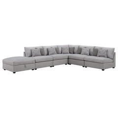 Best Furniture Outlet - Coaster - Cambria 6-piece Upholstered Modular Sectional Sofa Grey - 551511-S6A