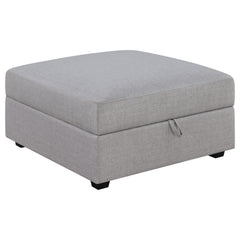 Best Furniture Outlet - Coaster - Cambria Square Upholstered Storage Ottoman Grey - 551513