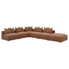 Jennifer Upholstered Corner Chair Terracotta