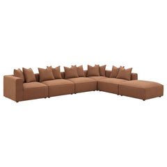 Jennifer Upholstered Corner Chair Terracotta