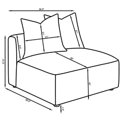 Jennifer Upholstered Armless Chair Grey