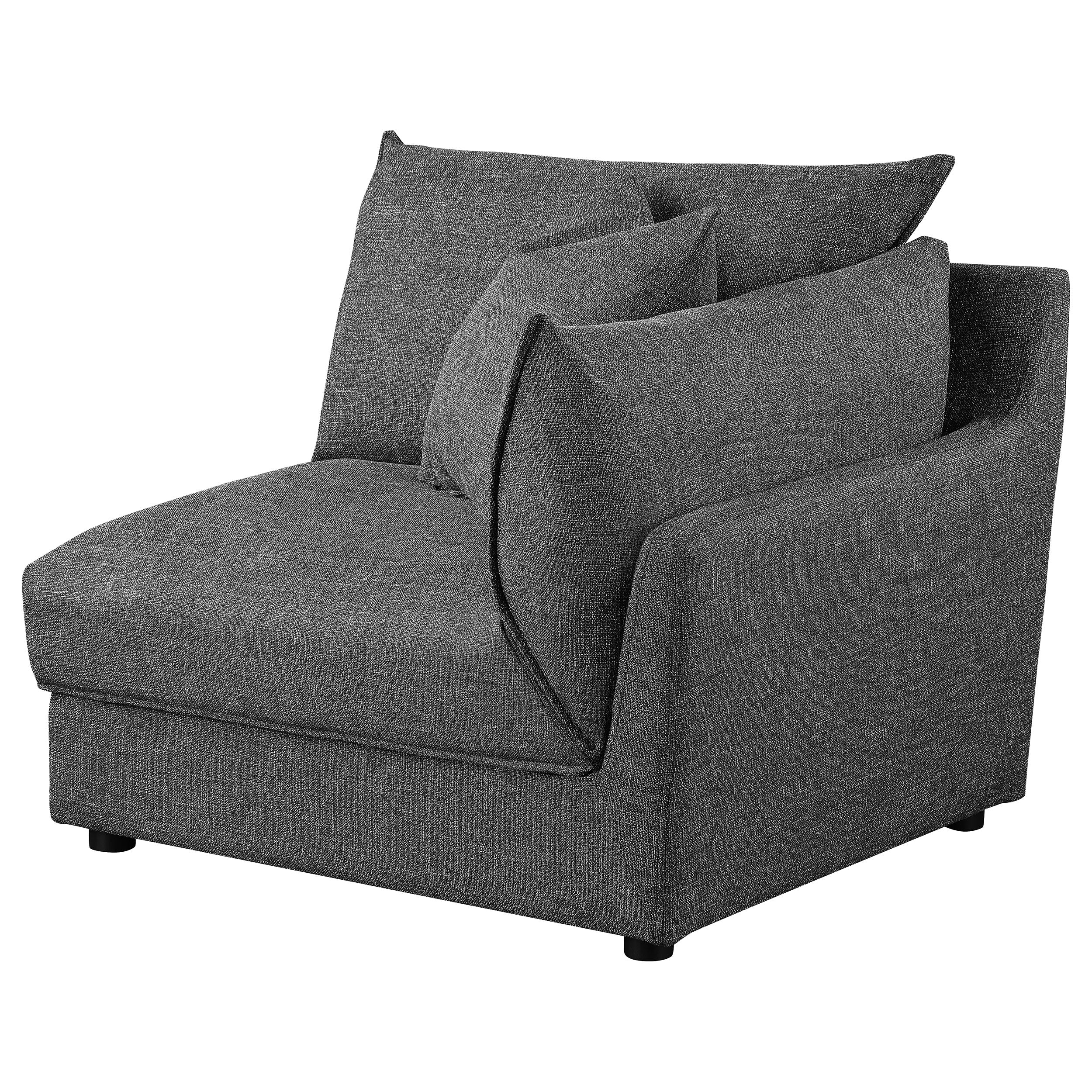 Best Furniture Outlet - Coaster - Sasha Upholstered RAF Chair Barely Black - 551684RAF