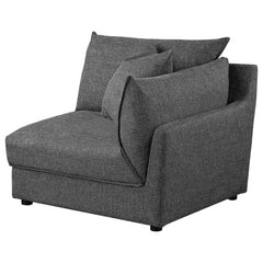 Best Furniture Outlet - Coaster - Sasha Upholstered RAF Chair Barely Black - 551684RAF