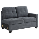 Best Furniture Outlet - Coaster - Georgina Upholstered RAF Loveseat Steel Grey - 551704RAF