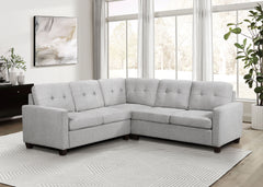 Best Furniture Outlet - Coaster - Georgina 3-piece Upholstered Sectional Sofa Steel Beige - 551705-SETA