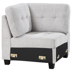 Best Furniture Outlet - Coaster - Georgina Upholstered Corner Chair Steel Beige - 551706