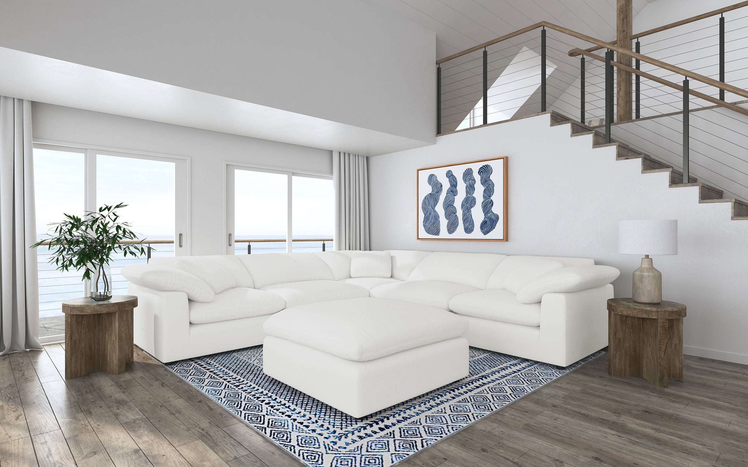 Best Furniture Outlet - Coaster - Raleigh 6-piece Boucle Upholstered Modular Sectional Ivory - 551751-SETA