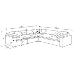 Raleigh 5-piece Boucle Upholstered Modular Sectional Ivory