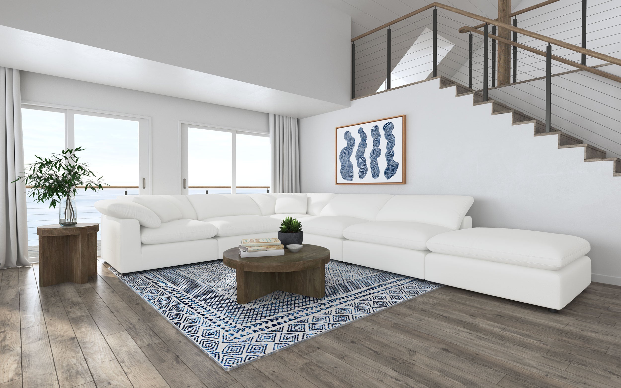 Best Furniture Outlet - Coaster - Raleigh 6-piece Boucle Upholstered Modular Sectional Ivory - 551751-SET