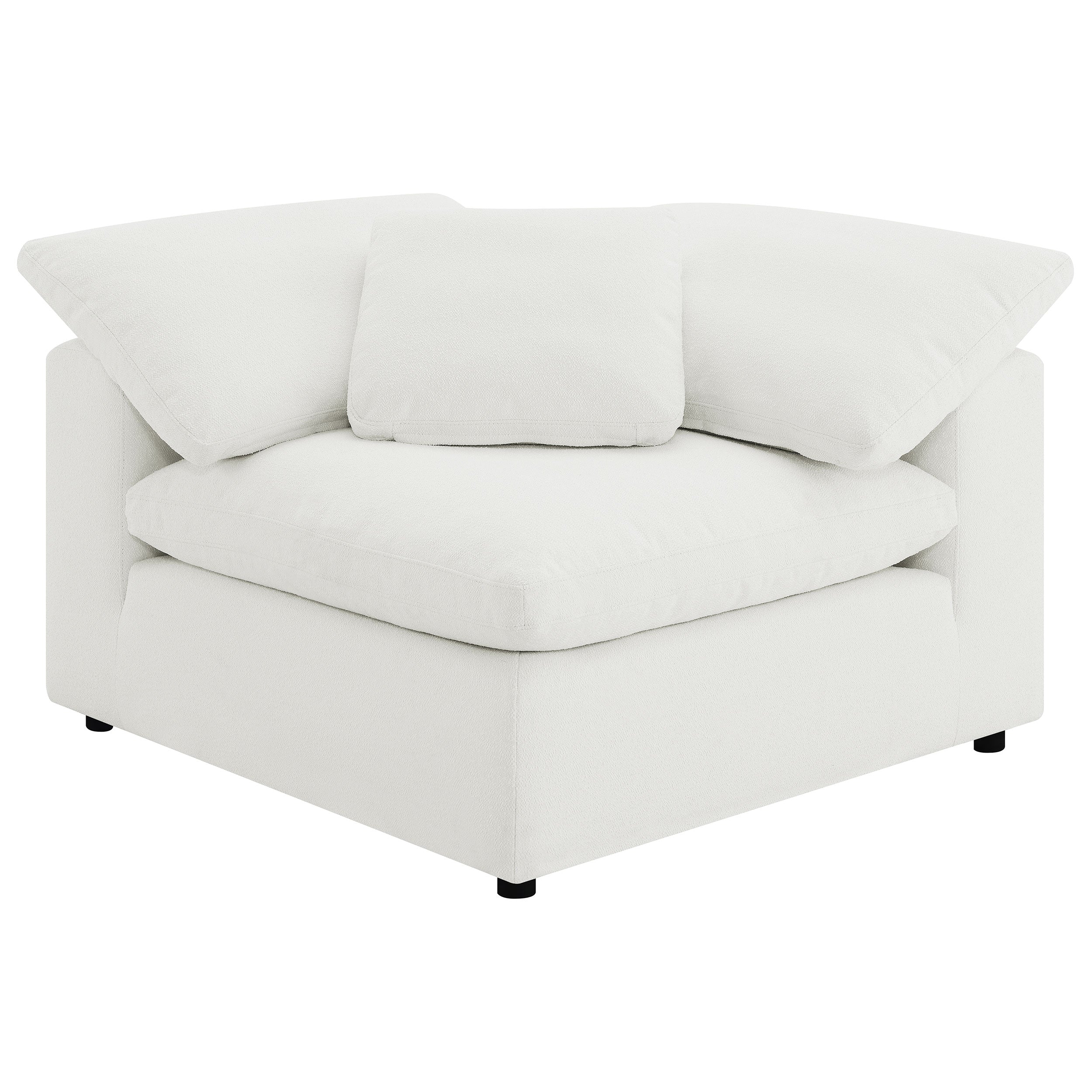 Best Furniture Outlet - Coaster - Raleigh Boucle Upholstered Corner Chair Ivory - 551752