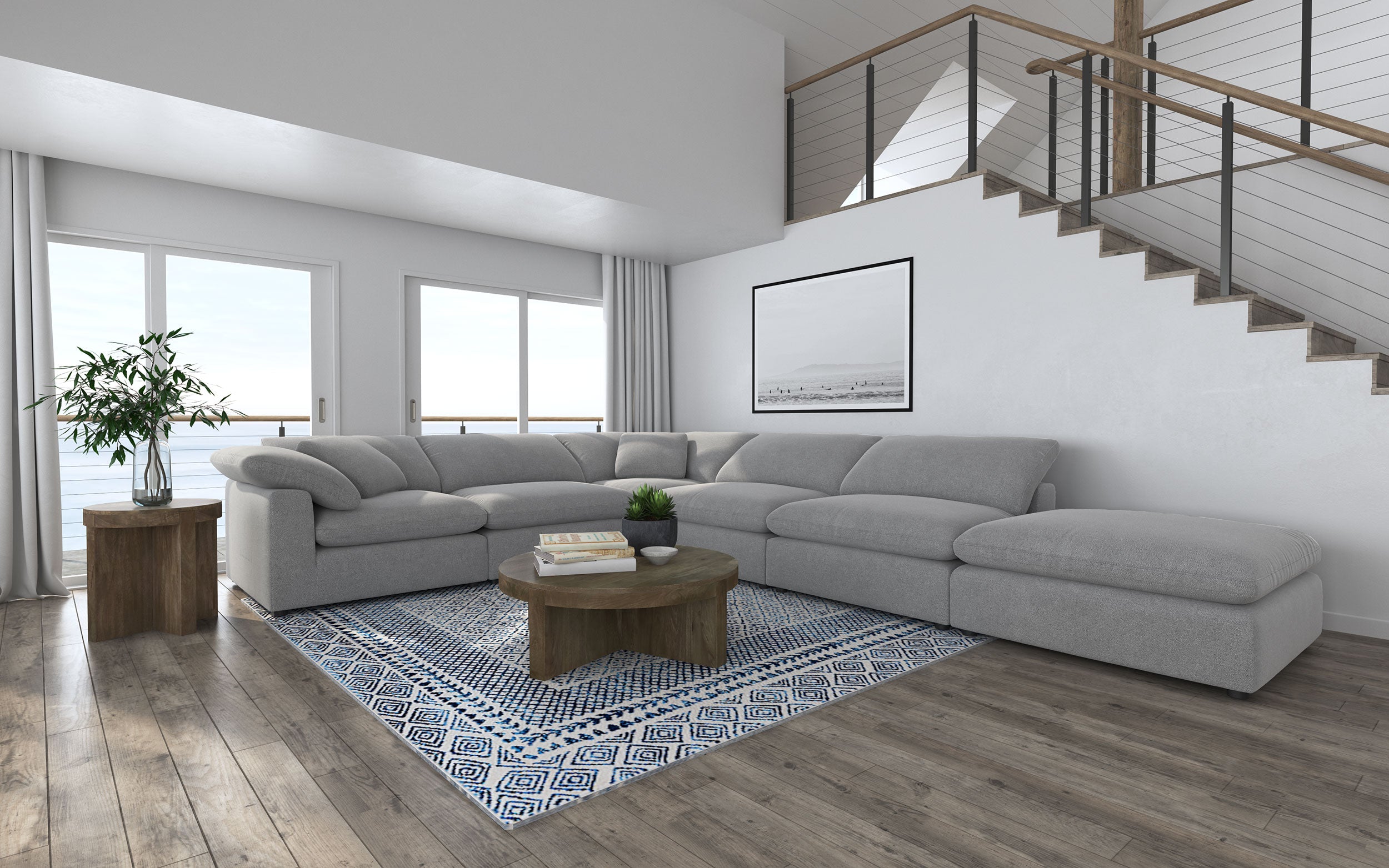 Best Furniture Outlet - Coaster - Raleigh 6-piece Boucle Upholstered Modular Sectional Grey - 551754-SET