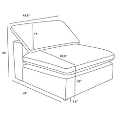Raleigh Boucle Upholstered Armless Chair Grey