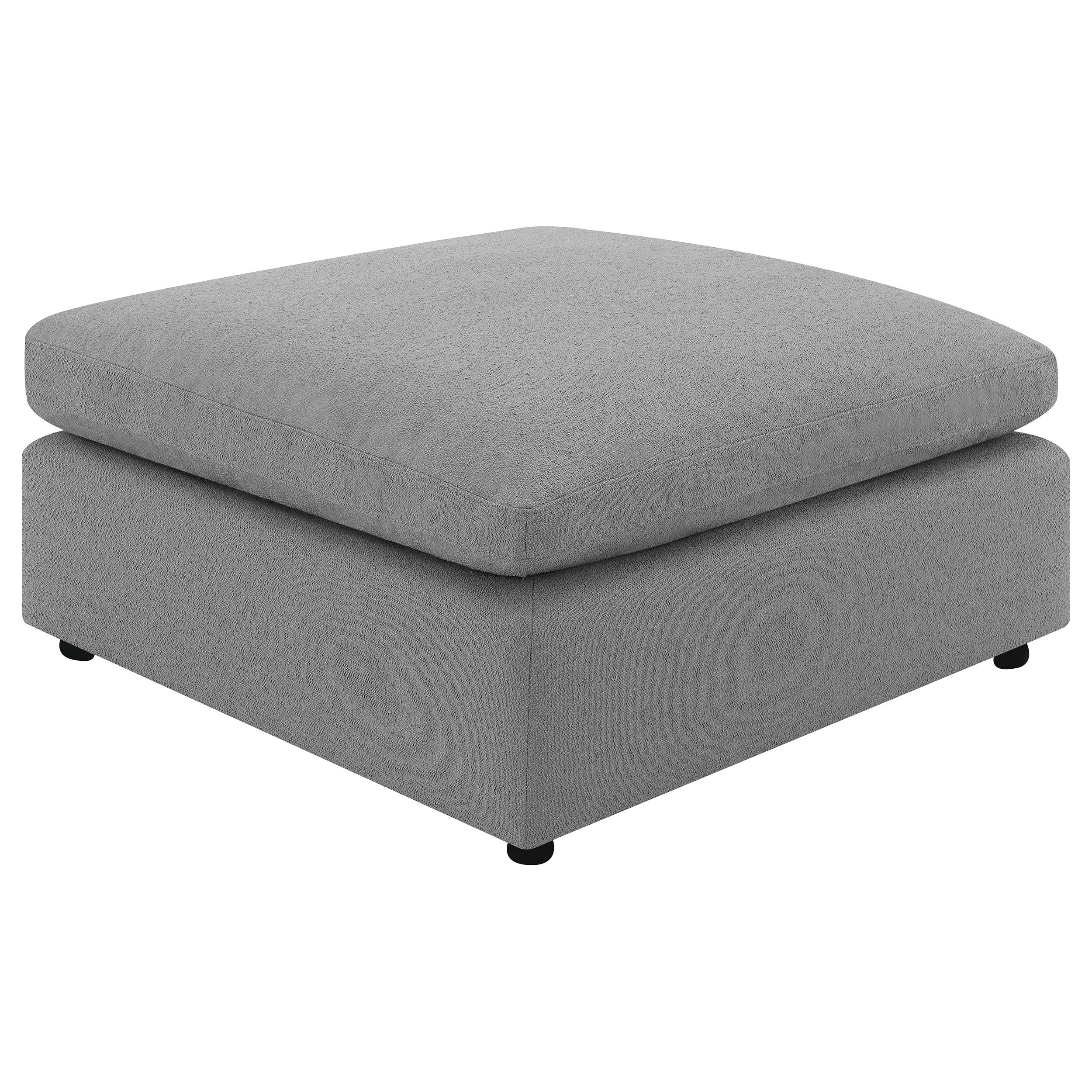 Best Furniture Outlet - Coaster - Raleigh Boucle Upholstered Ottoman Grey - 551756