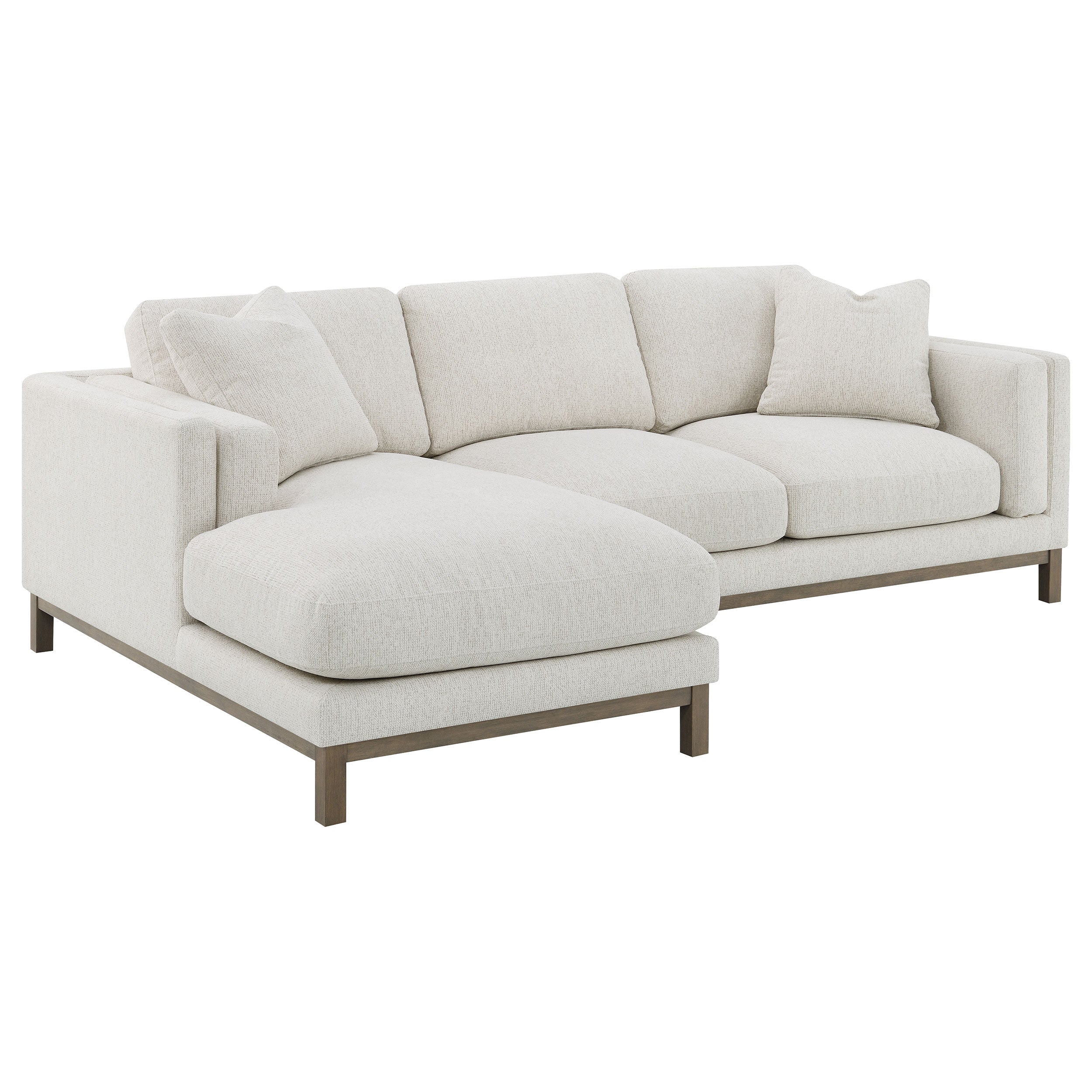 Best Furniture Outlet - Coaster - Geneva Boucle Upholstered Sectional Chaise Sofa Sand - 551777
