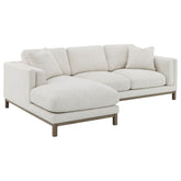 Best Furniture Outlet - Coaster - Geneva Boucle Upholstered Sectional Chaise Sofa Sand - 551777