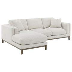 Best Furniture Outlet - Coaster - Geneva Boucle Upholstered Sectional Chaise Sofa Sand - 551777