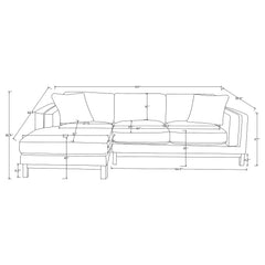 Geneva Boucle Upholstered Sectional Chaise Sofa Sand