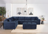 Best Furniture Outlet - Coaster - Atlantic 7-piece Upholstered Modular Sectional Sofa Blue - 551821-SETA