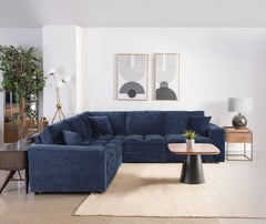 Best Furniture Outlet - Coaster - Atlantic 5-piece Upholstered Modular Sectional Sofa Blue - 551821-SETB