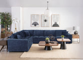 Best Furniture Outlet - Coaster - Atlantic 6-piece Upholstered Modular Sectional Sofa Blue - 551821-SETC