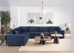 Best Furniture Outlet - Coaster - Atlantic 6-piece Upholstered Modular Sectional Sofa Blue - 551821-SETC