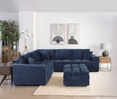 Best Furniture Outlet - Coaster - Atlantic 6-piece Upholstered Modular Sectional Sofa Blue - 551821-SET