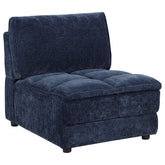 Best Furniture Outlet - Coaster - Atlantic Corduroy Upholstered Armless Chair Blue - 551821