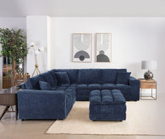 Atlantic Corduroy Upholstered Armless Chair Blue