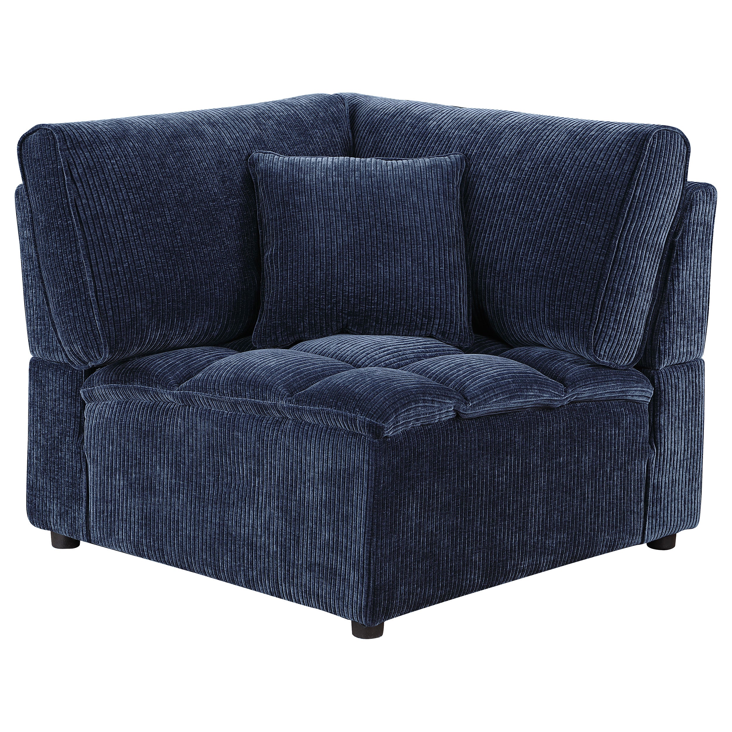 Best Furniture Outlet - Coaster - Atlantic Corduroy Upholstered Corner Chair Blue - 551822