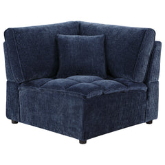 Best Furniture Outlet - Coaster - Atlantic Corduroy Upholstered Corner Chair Blue - 551822