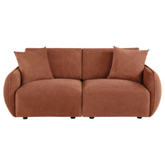 Elysia Fabric Upholstered Modular Lounge Loveseat Coral