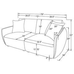 Elysia Fabric Upholstered Modular Lounge Loveseat Coral