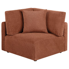 Elysia 5-piece Fabric Upholstered Modular Sectional Sofa Coral