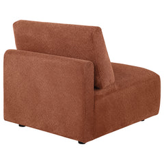 Elysia Fabric Upholstered Modular Armless Chair Coral