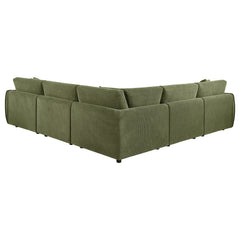 Elysia 5-piece Fabric Upholstered Modular Sectional Sofa Green