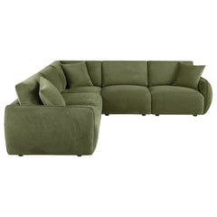 Elysia 5-piece Fabric Upholstered Modular Sectional Sofa Green