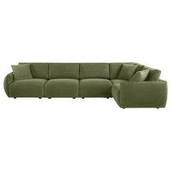 Elysia 5-piece Fabric Upholstered Modular Sectional Sofa Green