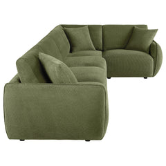Elysia 5-piece Fabric Upholstered Modular Sectional Sofa Green